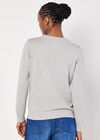 Diamond Pointelle Jumper, Grey, large