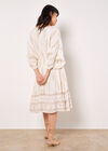 Gold Foil Paisley Midi Dress, Cream, large