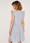 Stripe Tiered Dress, Blue, large