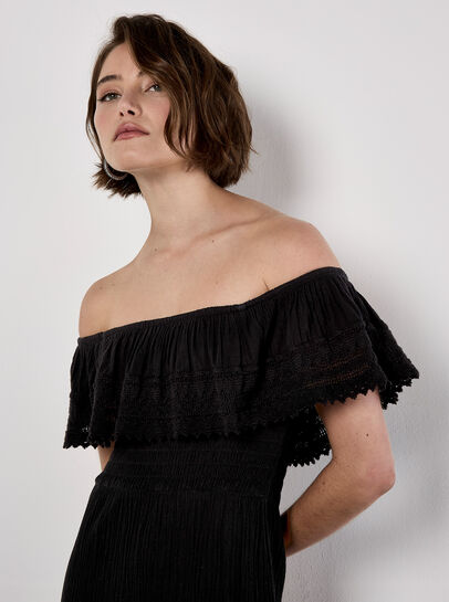 Bardot Lace Detail Maxi Dress