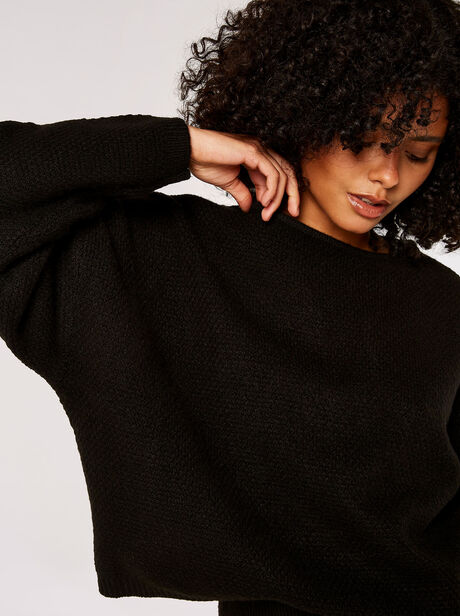 Oversized Boucle Batwing Jumper