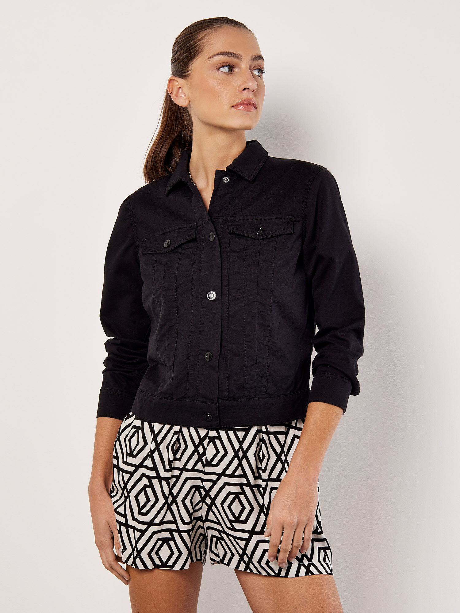 Pocket Denim Jacket Apricot Clothing