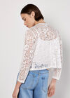 Floral Lace Blazer, White, large