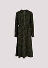 Texture Print Zip Midi Dress, Green, large
