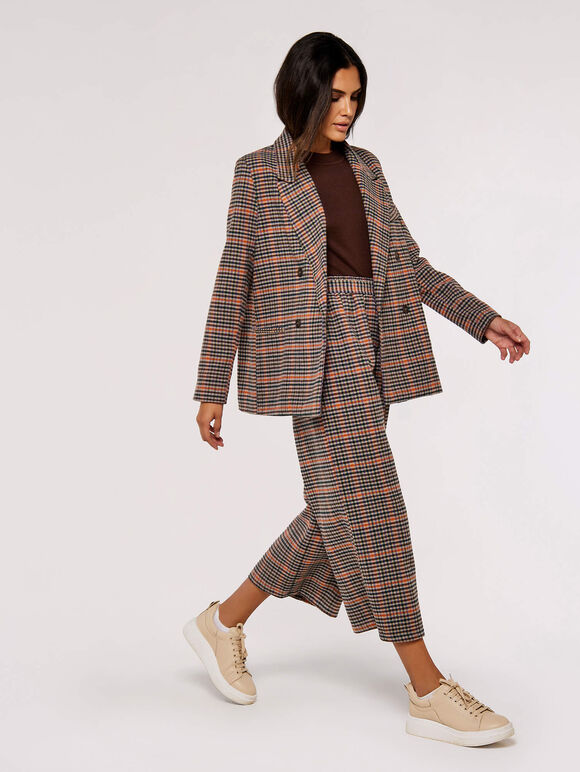 Heritage Warm Check Blazer, Brown, large