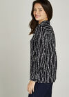 Black Bubbles Print Jersey Shirt, Black, large