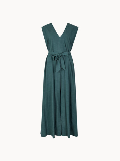 Cotton Blend Wide-Leg Jumpsuit