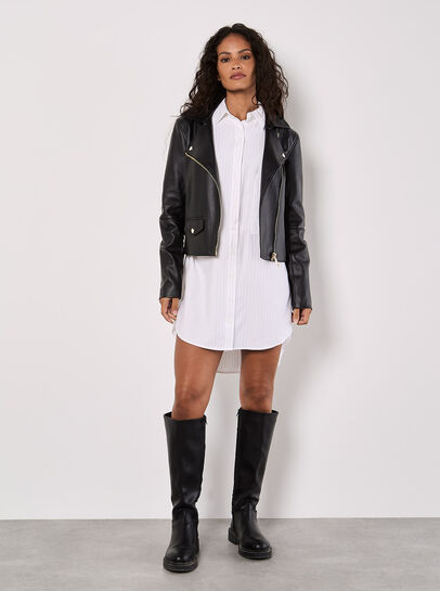 Faux Leather Biker Jacket