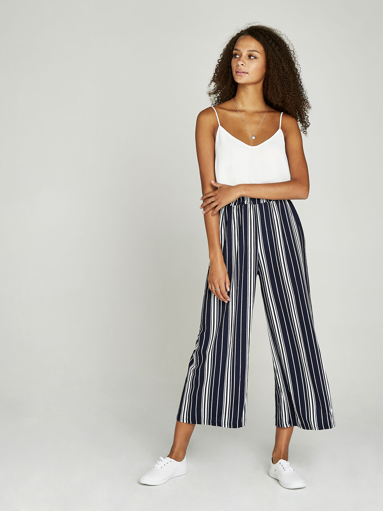 Striped culottes pants online