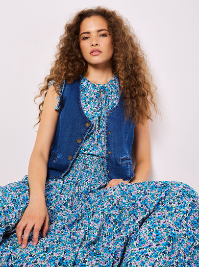 Ditsy Floral Tiered Maxi Skirt