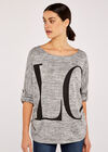 Love All Over Ruched Top, Grey, large