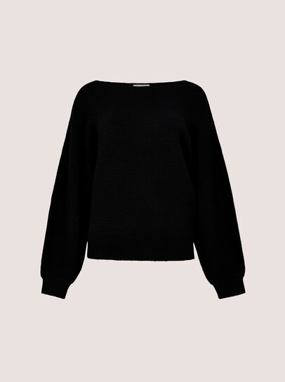 Ribbed Knit Batwing Jumper
