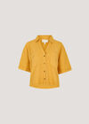 Open Collar Cropped Shirt, Mustard, large