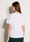 Floral Embroidered Cotton T-Shirt, White, large