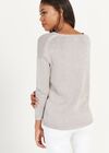 Grey Oversized Metallic Jumper, Light Grey - Silver, large
