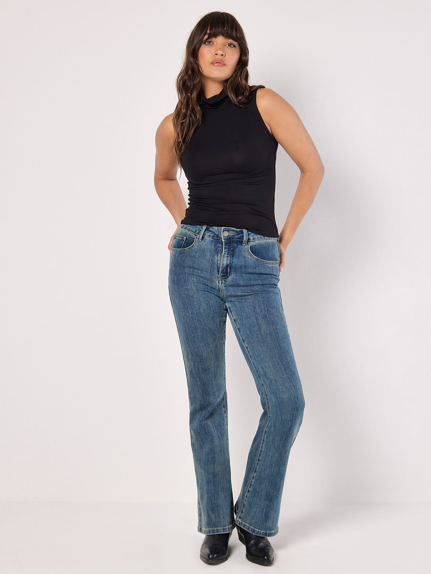 Black jersey roll neck cheap