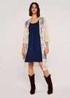 Milkmaid Mini Dress, Navy, large