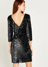 Sequin Bodycon Dress, Black, large