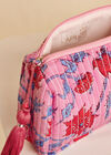 Floral Quilted Pouch, Pink, large