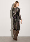 Painterly Stripe Knitted Midi Dress, Khaki, large