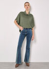 Roll Neck Ribbed Cape, Khaki, large