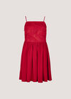 Eyelash Embroidered Cami Mini Dress, Red, large