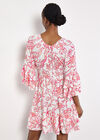 Floral Smocked Ruffle Mini Dress, Pink, large
