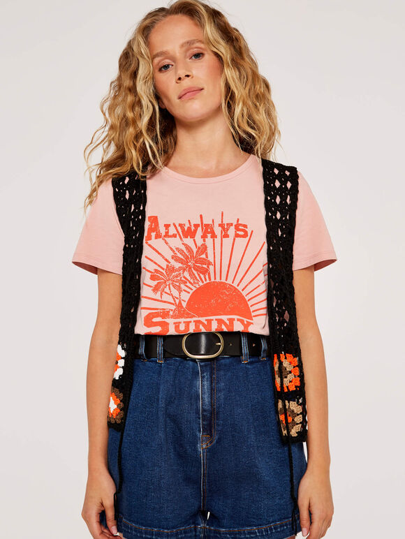 Always Sunny T-shirt, Pink, large