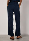Soft Twill Wide Leg Trousers, Navy, large