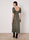Silhouette Floral Milkmaid Maxi Dress, Khaki, large