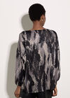 Abstract Paint Oversized Top, Grey, large