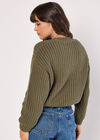 Chunky Cable Knit Jumper, Khaki, large