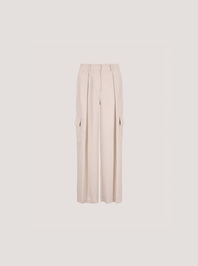 Wide Leg Fluid Cargo Trousers