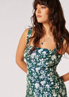 Floral Rose Ombre Camisole Maxi Dress, Green, large