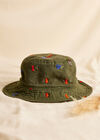 Fruit Embroidered Bucket Hat, Green, large