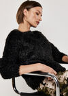Soft Tinsel Shimmer Jumper, Black, large