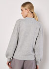 Pearl Embellished Cable Knit Jumper, Grey, large