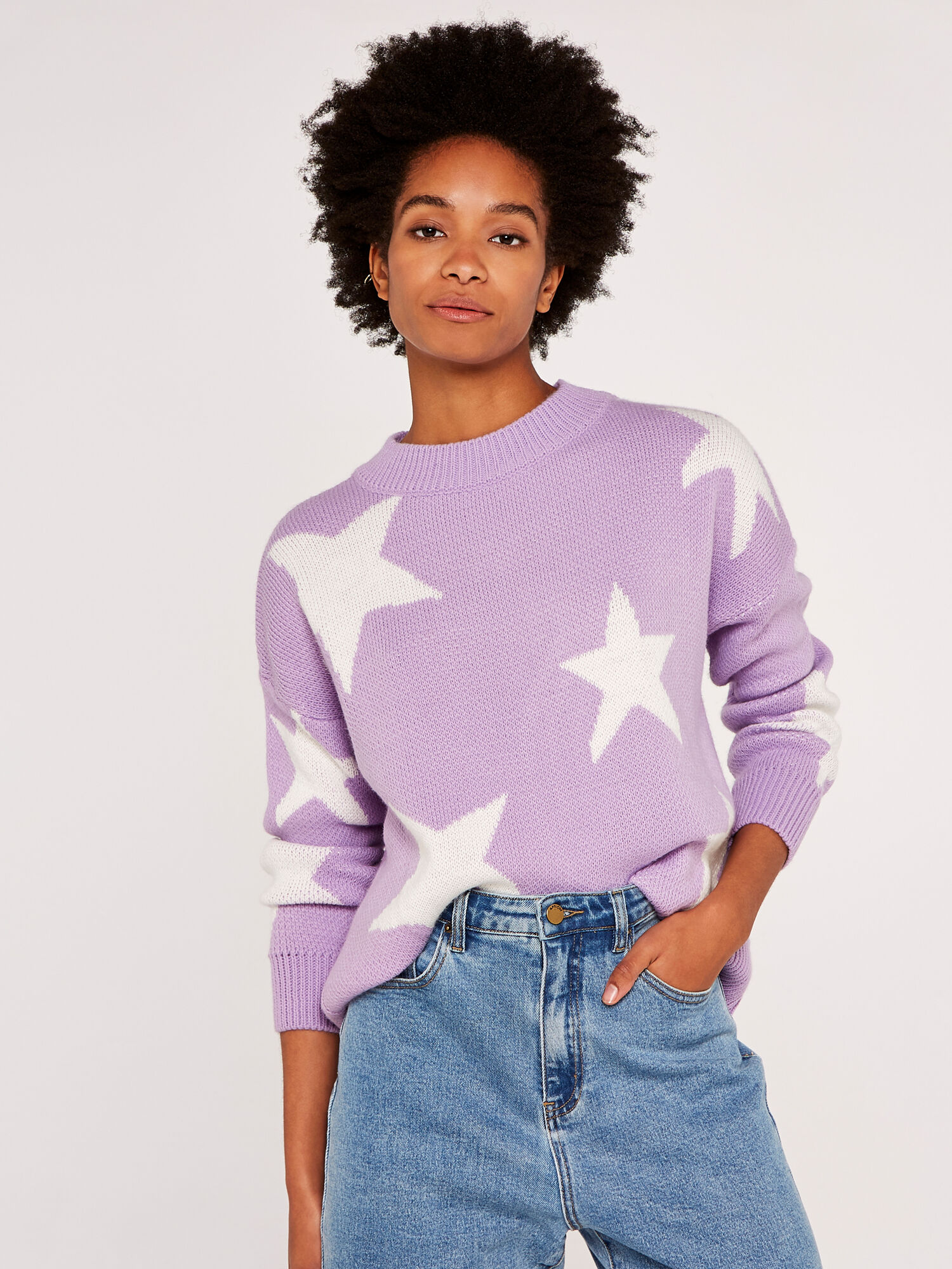 Stars Jumper Apricot Clothing