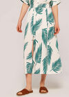 Palm Print Midi Skirt, White, large