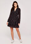 Watercolour Thistle Ruffle Dress, Black, large