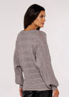 Pointelle Batwing Jumper, Grey, large