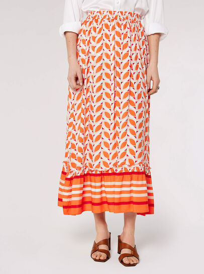 Geo Leaves Maxi Skirt