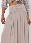 Textured Woven Midi Skirt, Brown, large