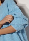 Soft Boucl&eacute; Oversized Long Jumper, Sky Blue, large