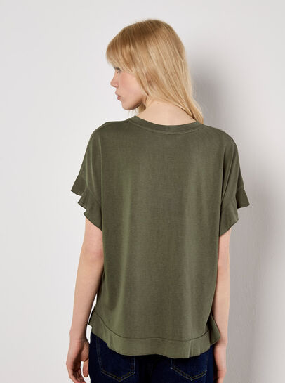 Ruffle Sleeve T-Shirt