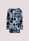 Abstract Circles Oversized Top, Navy, large
