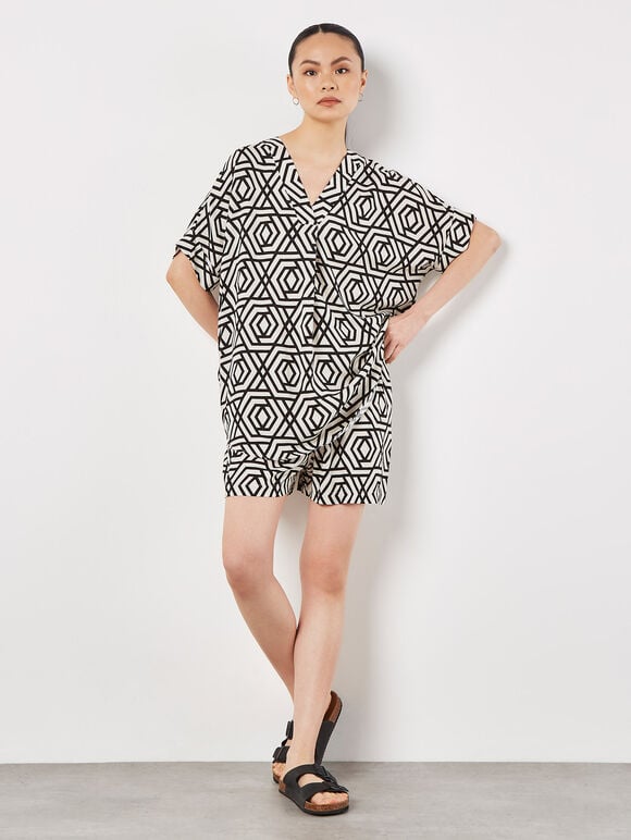 Geo Lines Blouse & Shorts, , large