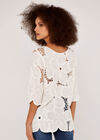 Flower Crochet Top, Cream, large