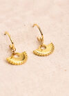 24K Gold Plated Hoop Fan Earrings, Gold, large