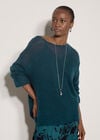 Lightweight Brushed Oversized Jumper, Teal, large